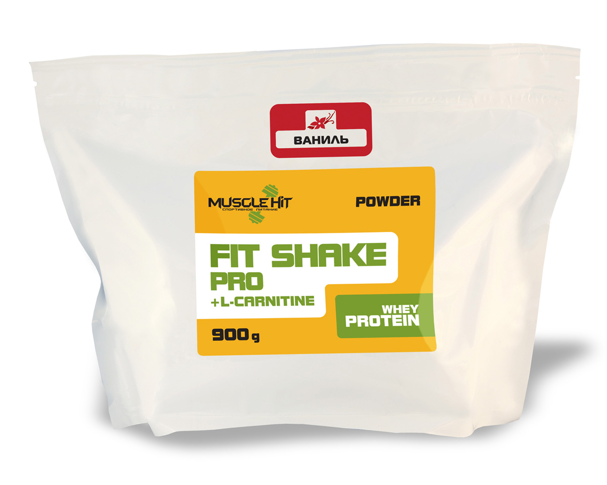 фото Протеин Muscle Hit "Fit Shake Pro", с L-карнитином, ваниль, 900 г