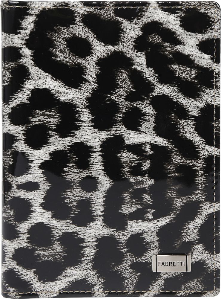 фото Обложка для документов женская Fabretti, цвет: черный, 14 х 10 х 1,5 см