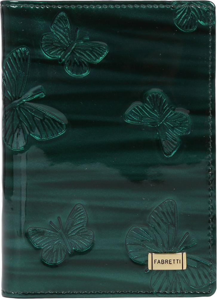 фото Обложка для документов женская Fabretti, цвет: зеленый, 14 х 10 х 1,5 см