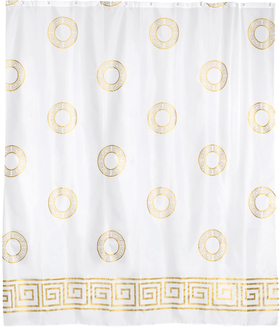 фото Штора для ванной Wess "Classic", цвет: белый, золотой, 180 х 200 см. T591-0