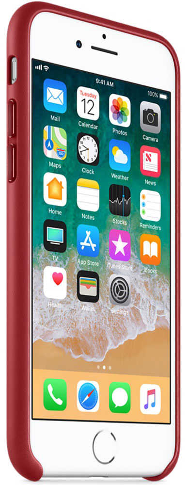 фото Apple Leather Case чехол для iPhone 7/8, Product Red