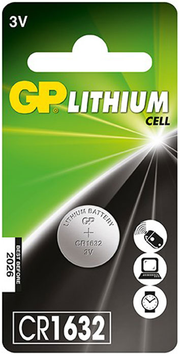 фото Батарейка литиевая "GP Batteries", тип СR1632, 3В