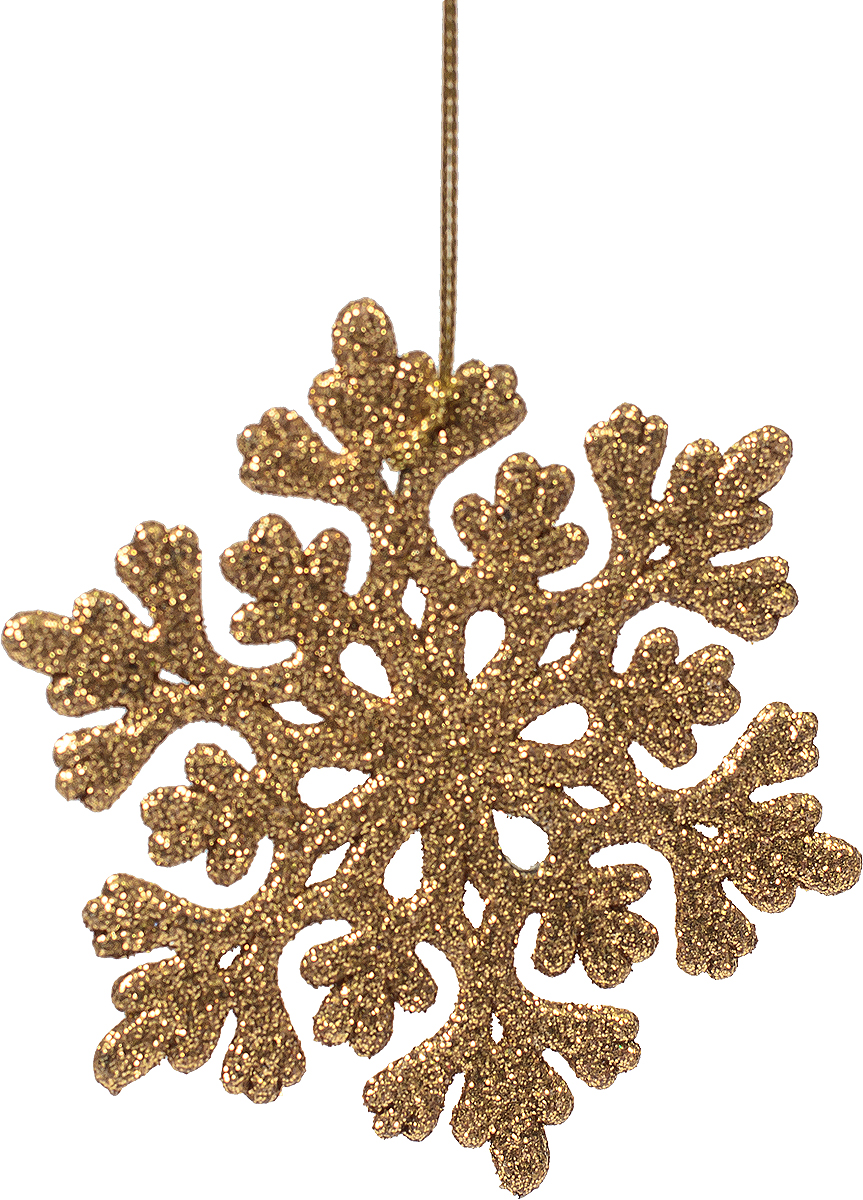 фото Новогоднее подвесное украшение Magic Time "Снежинка ажурная", цвет: золотой