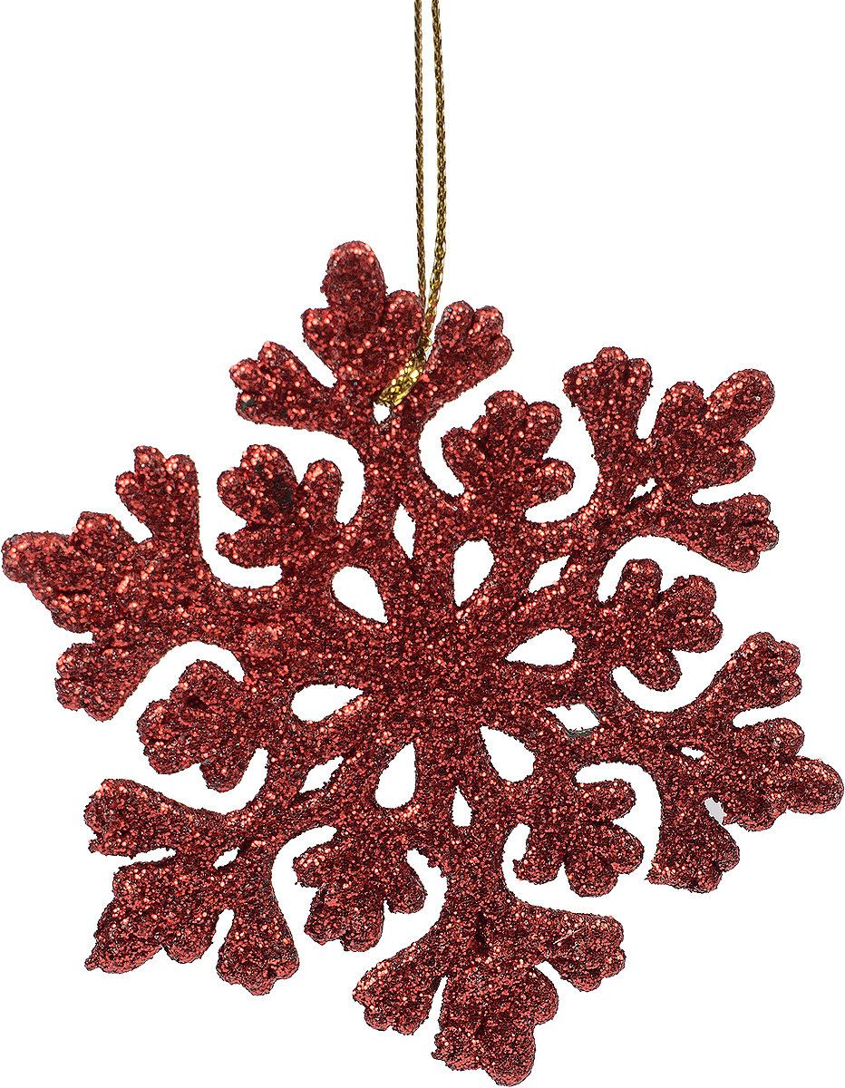 фото Новогоднее подвесное украшение Magic Time "Снежинка ажурная", цвет: красный