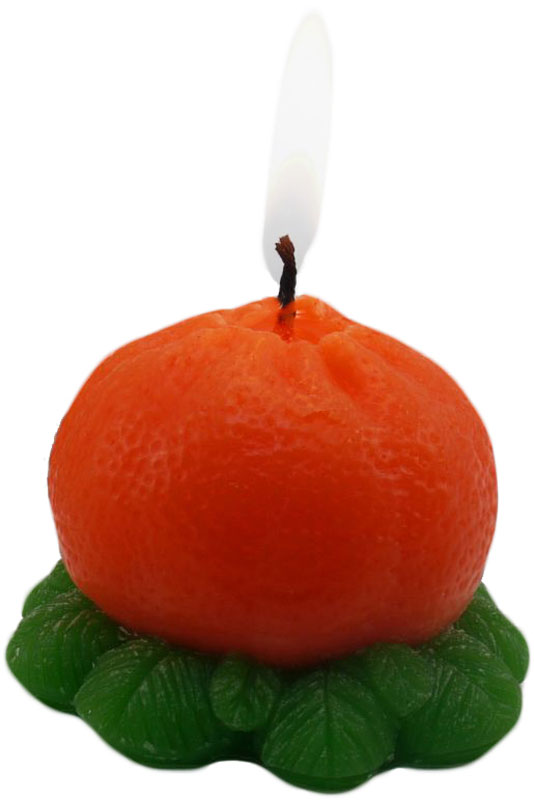 фото Свеча декоративная Sima-land "Мандаринка", цвет: оранжевый, высота 4,8 см