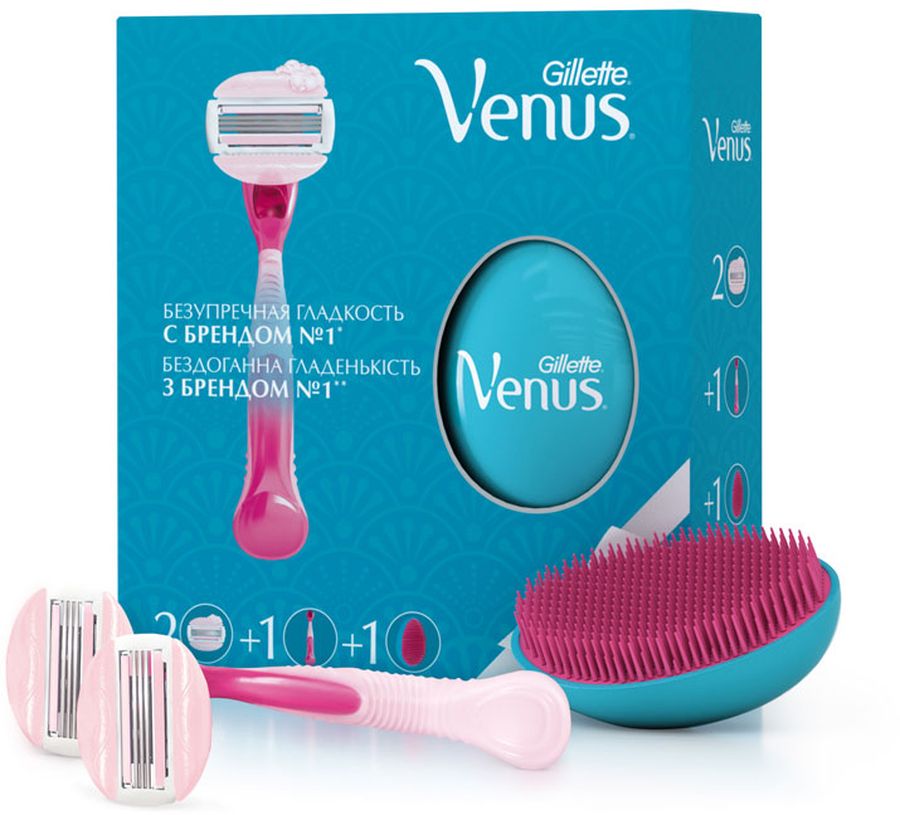 фото Venus SPA Breeze Подарочный Набор бритва с 1 сменной кассетой + расческа Gillette venus