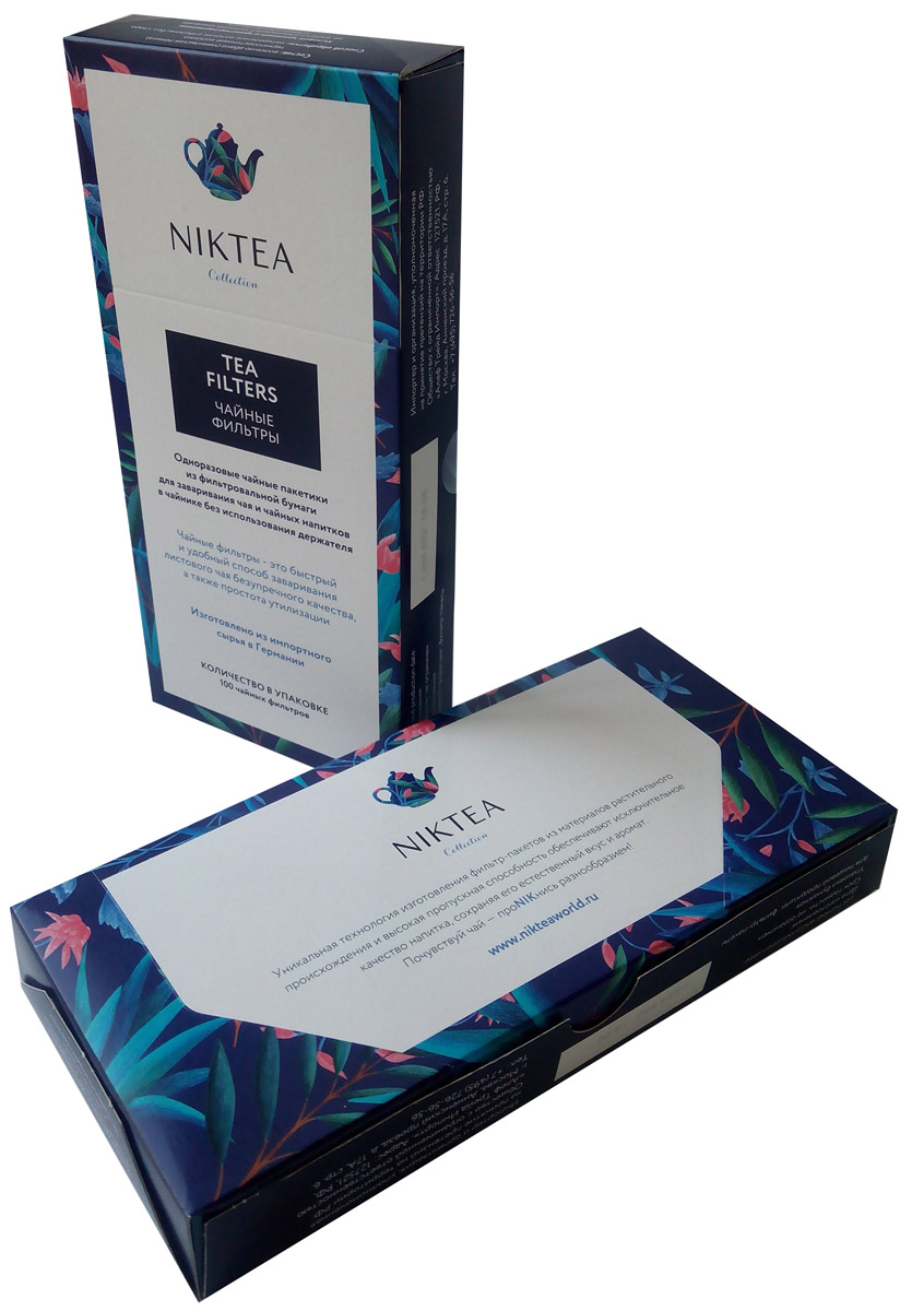 Niktea фильтр-пакеты для заваривания чая, 100 шт