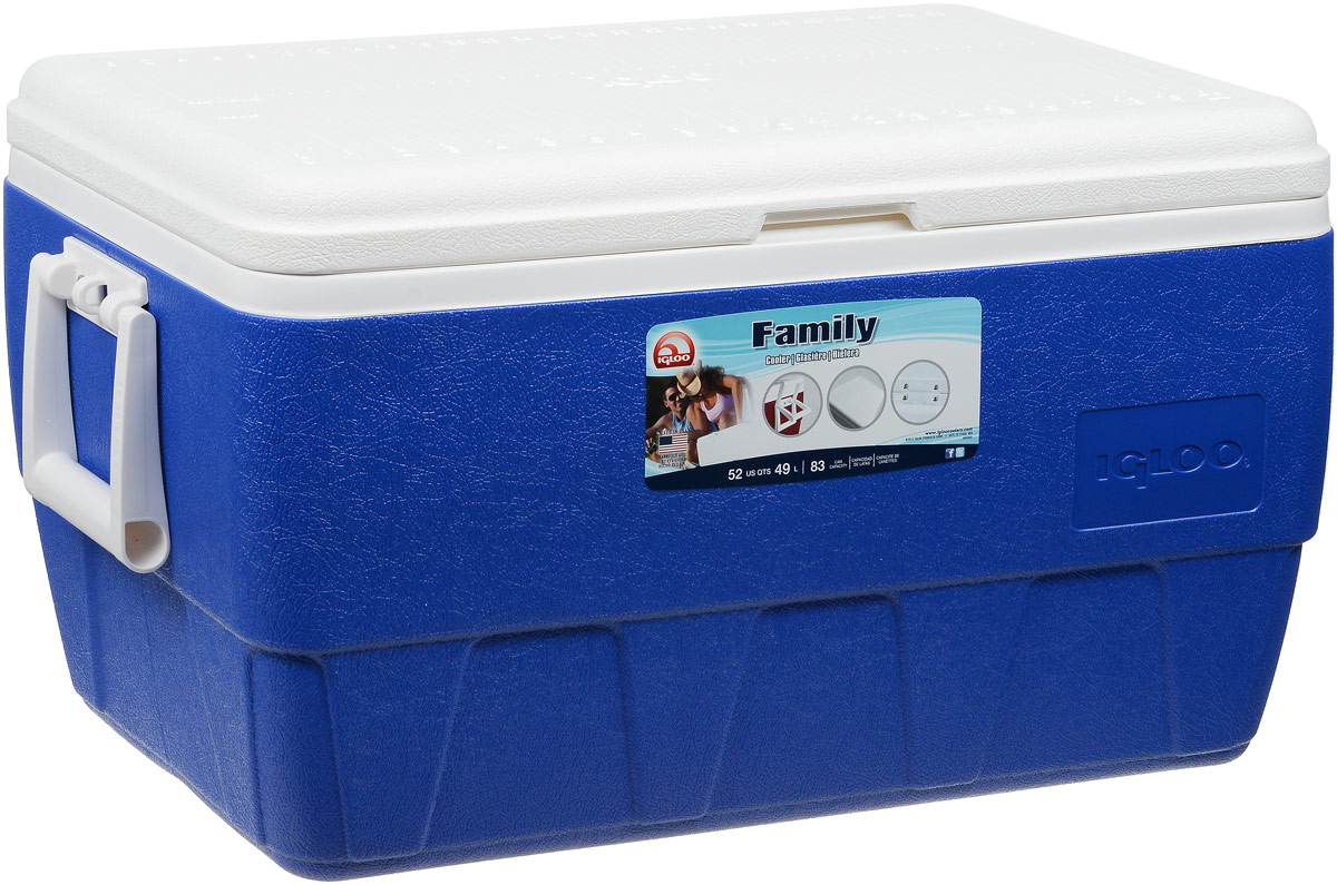 фото Изотермический контейнер Igloo "Family", цвет: синий, 49 л