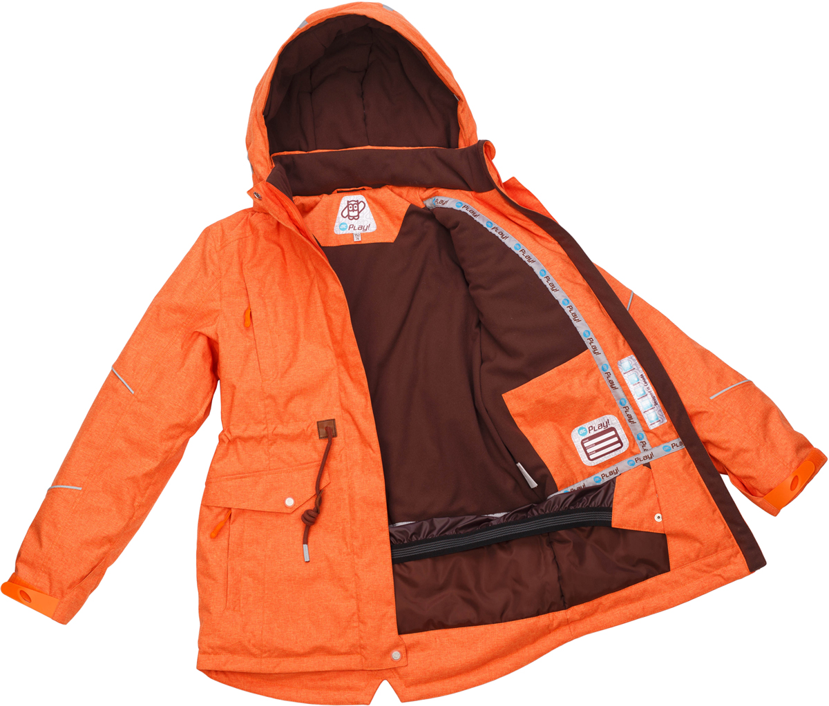 Тайгер куртка для мальчиков зима оранжевая