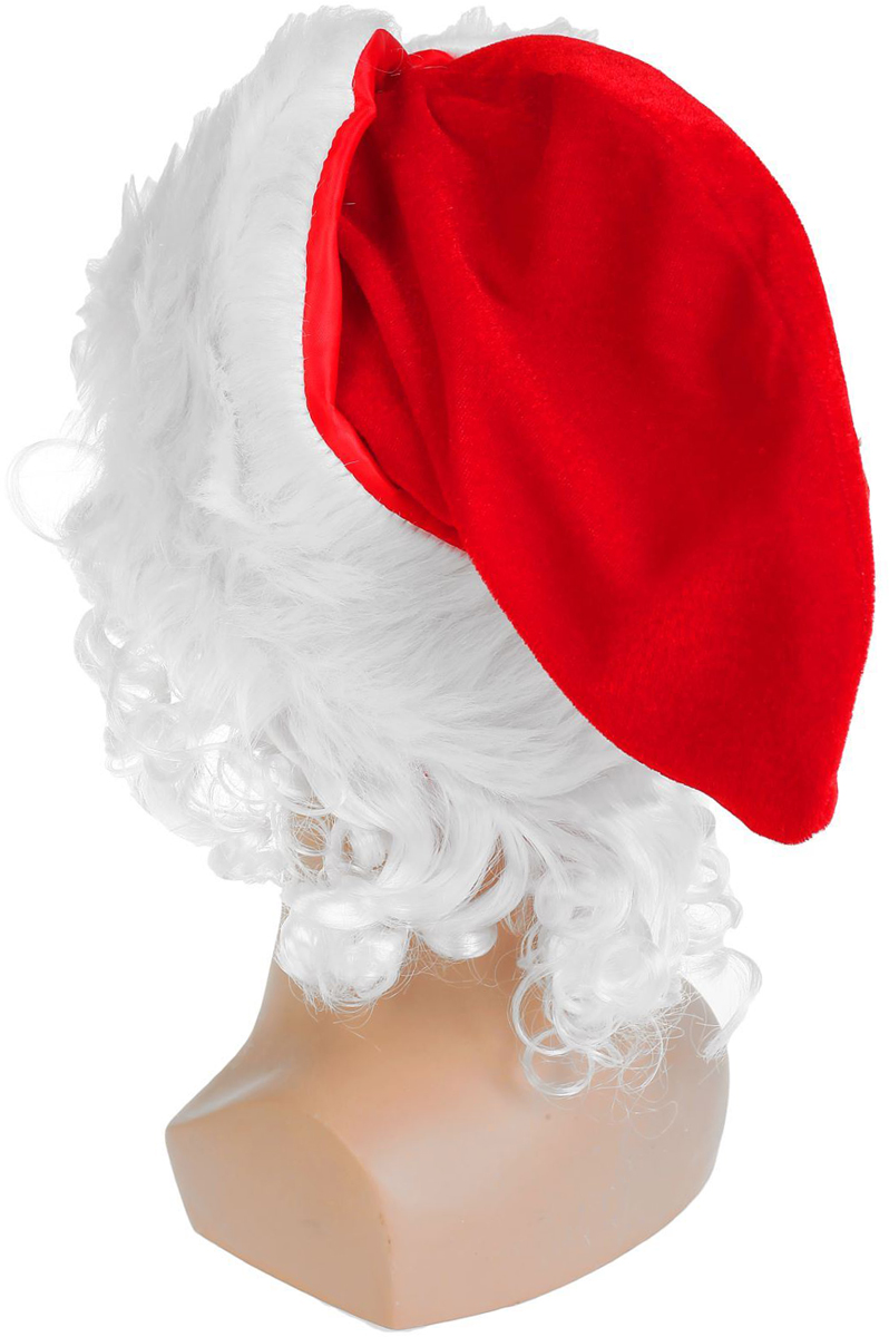 фото Шапка карнавальная "Дед Мороз", с волосами, цвет: красный. 2266103 Sima-land