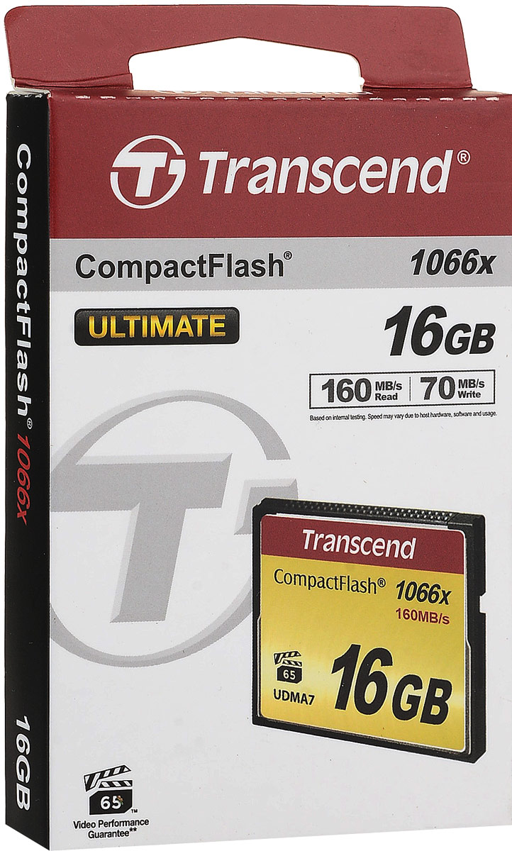 фото Transcend CompactFlash 1066X 16GB карта памяти (TS16GCF1000)