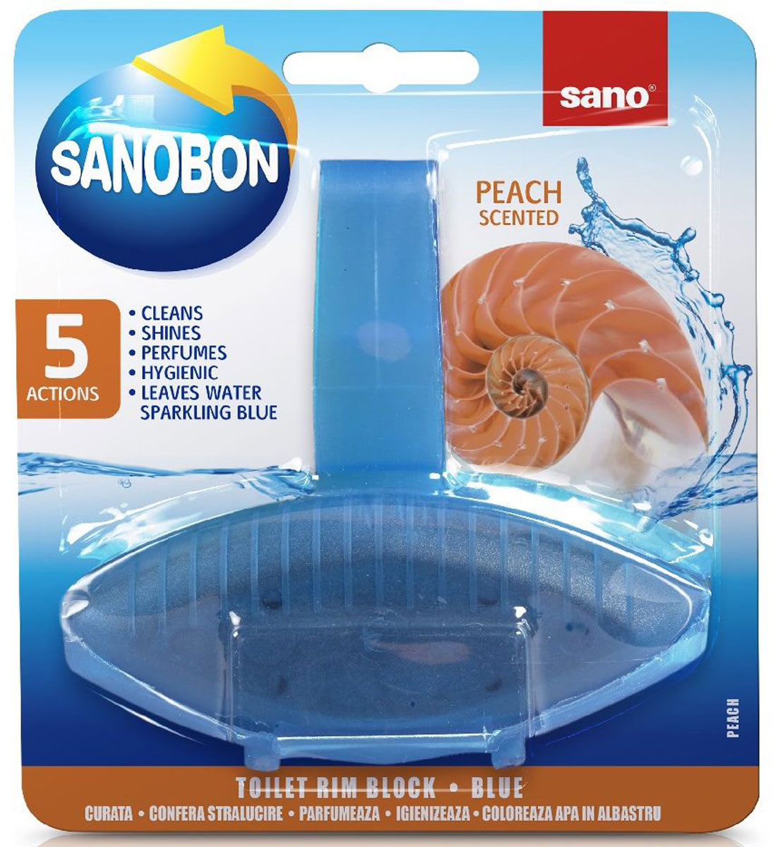 фото Подвеска для унитаза Sano "Sanobon Blue. Peach", классическая, 55 г