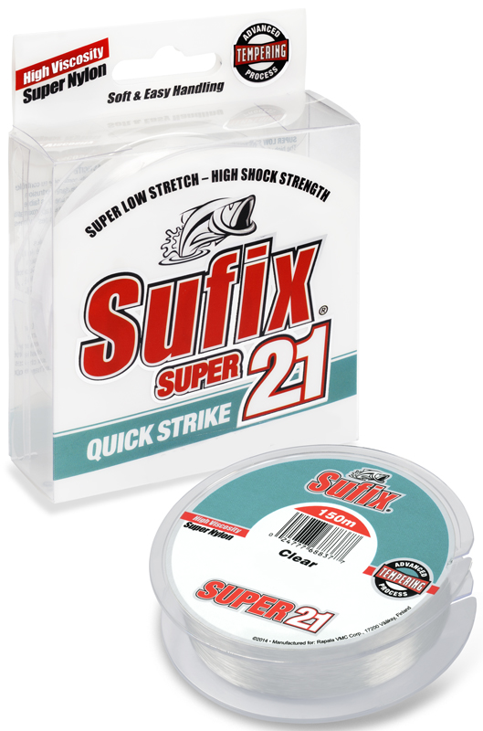 Леска Sufix Super 21, цвет: прозрачный, 0,30 мм, 150 м, 7,7 кг