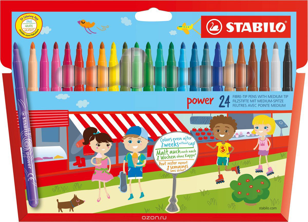Фломастеры Stabilo Power , 24 цвета Фломастеры Stabilo Power , 24 цвета