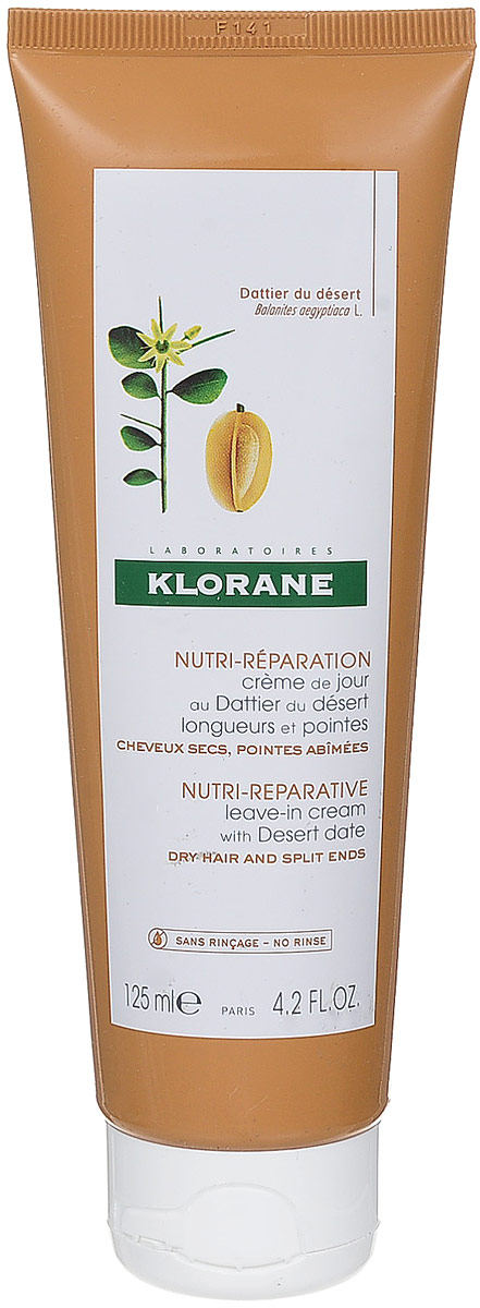 фото Klorane Dry Hair Питательный дневной крем с маслом финика пустынного, 125 мл