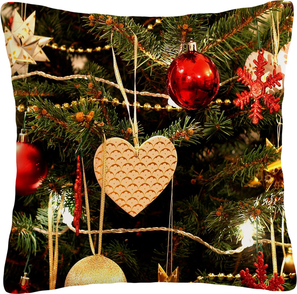 фото Подушка декоративная Сирень "Новогоднее сердце", 40 х 40 см
