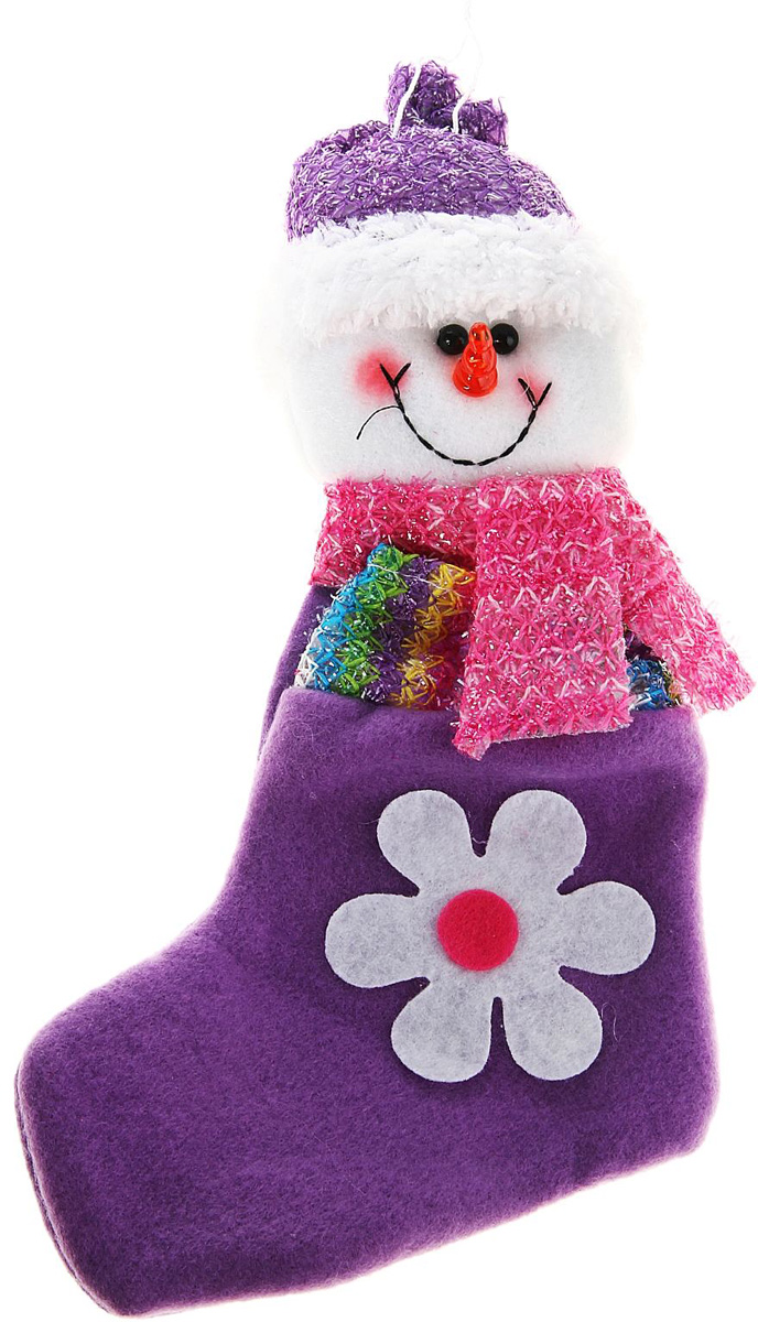 фото Носок для подарков Sima-land "Ромашка. Снеговик", 23 см