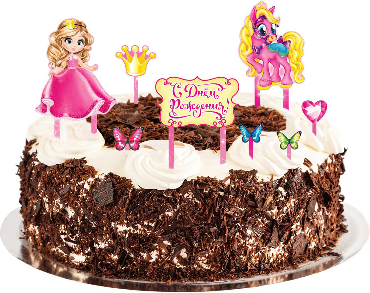 Страна Карнавалия Набор для украшения торта С днем рождения Принцесса 1283136
