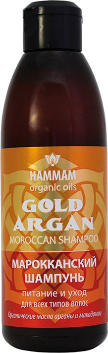 Hammam Organic Oils Шампунь Марокканский Gold Argan Питание и Уход, 320 мл