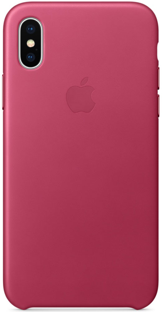 фото Apple Leather Case чехол для iPhone X, Pink Fuchsia