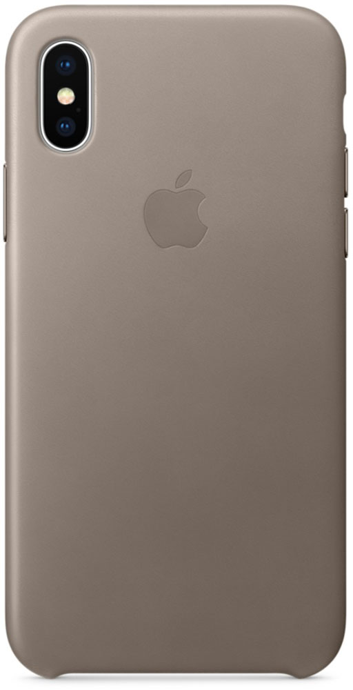 фото Apple Leather Case чехол для iPhone X, Taupe