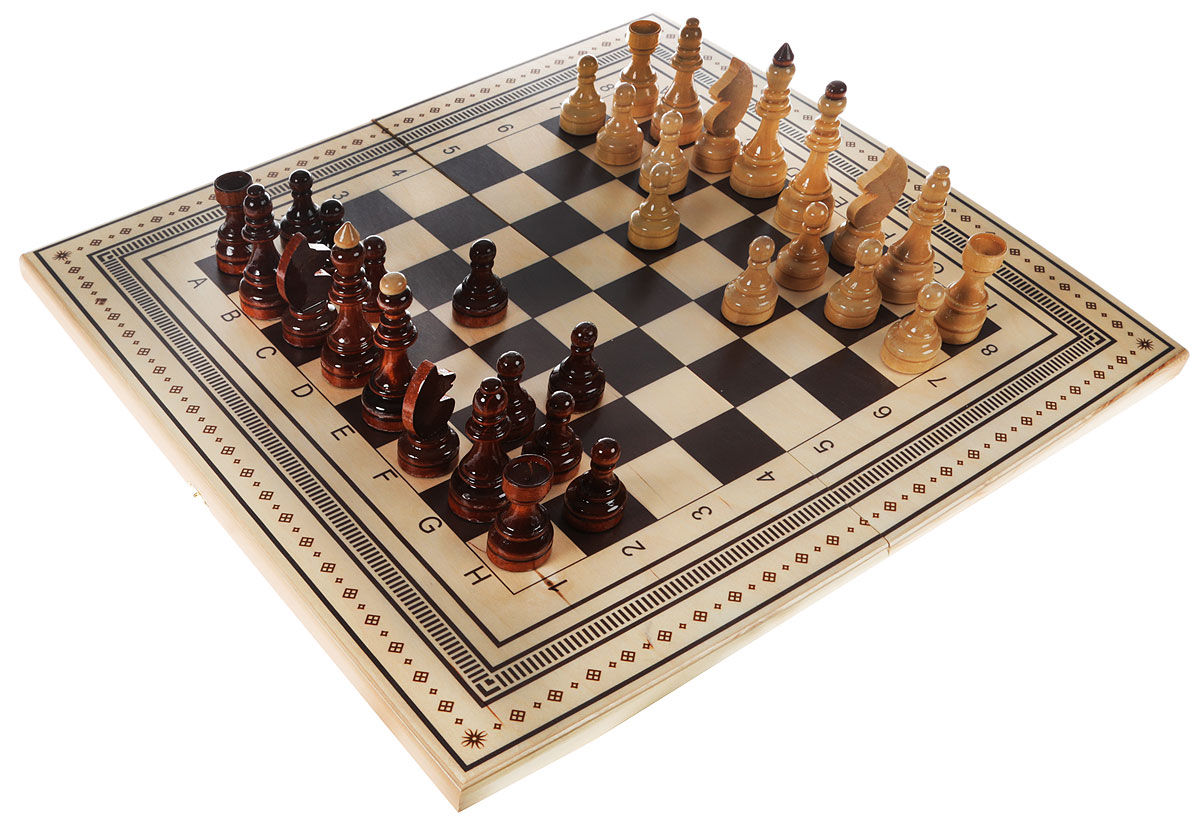 фото Шахматы Компания Игра Игровой набор "Игровые", 3в1: нарды, шашки большие