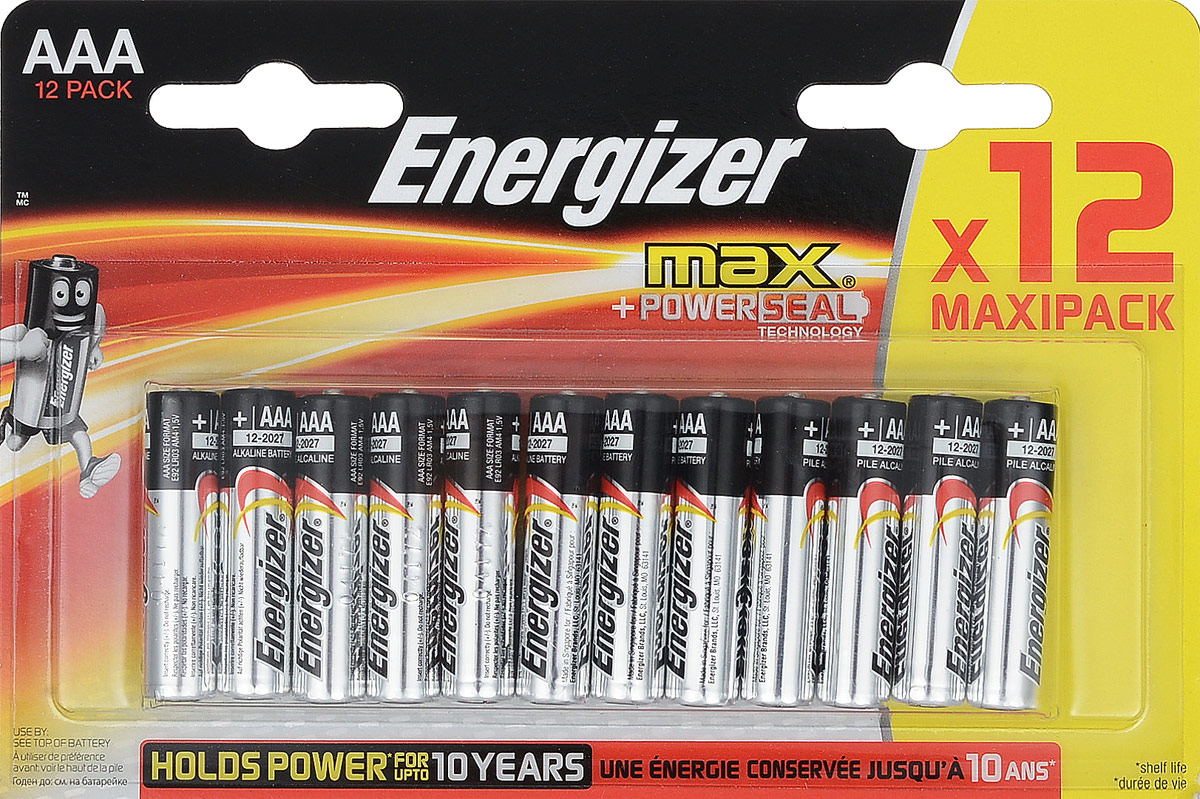 фото Батарейка Energizer "Max", тип AAA/LR03, 1,5 V, 12 шт