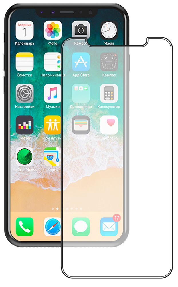 фото Deppa Classic защитное стекло для Apple iPhone X, глянцевое