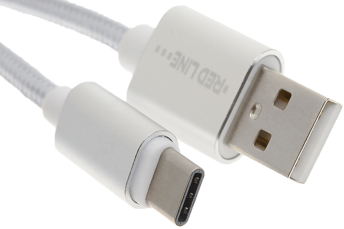 фото Red Line дата-кабель USB-Type-C 2.0, Silver (нейлоновая оплетка)