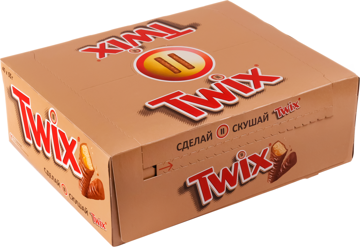 фото Twix шоколадный батончик, 40 шт по 55 г