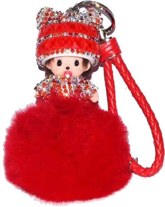 фото Vebtoy Брелок-игрушка Бэби с меховым пампоном цвет красный