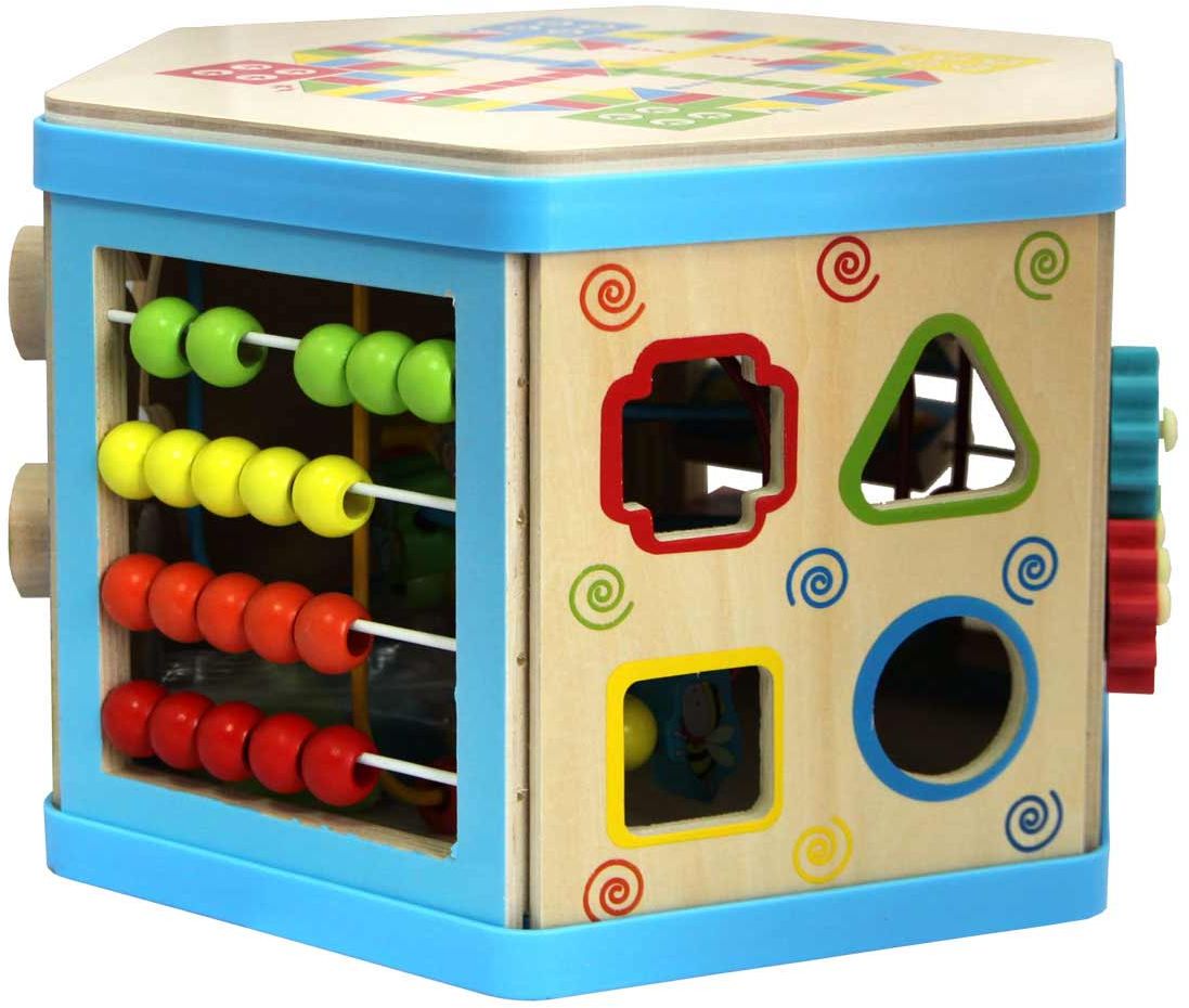 Развивающая игрушка 1 2 года. Большой развивающий деревянный куб-Лабиринт 7в1. Деревянный куб Лабиринт 7 в 1. Развивающий куб с лабиринтом. База игрушек «куб-Лабиринт 7 в 1».
