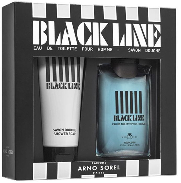 Arno Sorel Набор подарочный мужской Coffret Black Line, туалетная вода 100 мл, гель для душа 100 мл