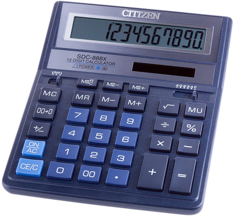 Citizen Настольный калькулятор цвет синий SDC-888XBL Citizen Настольный калькулятор цвет синий SDC-888XBL