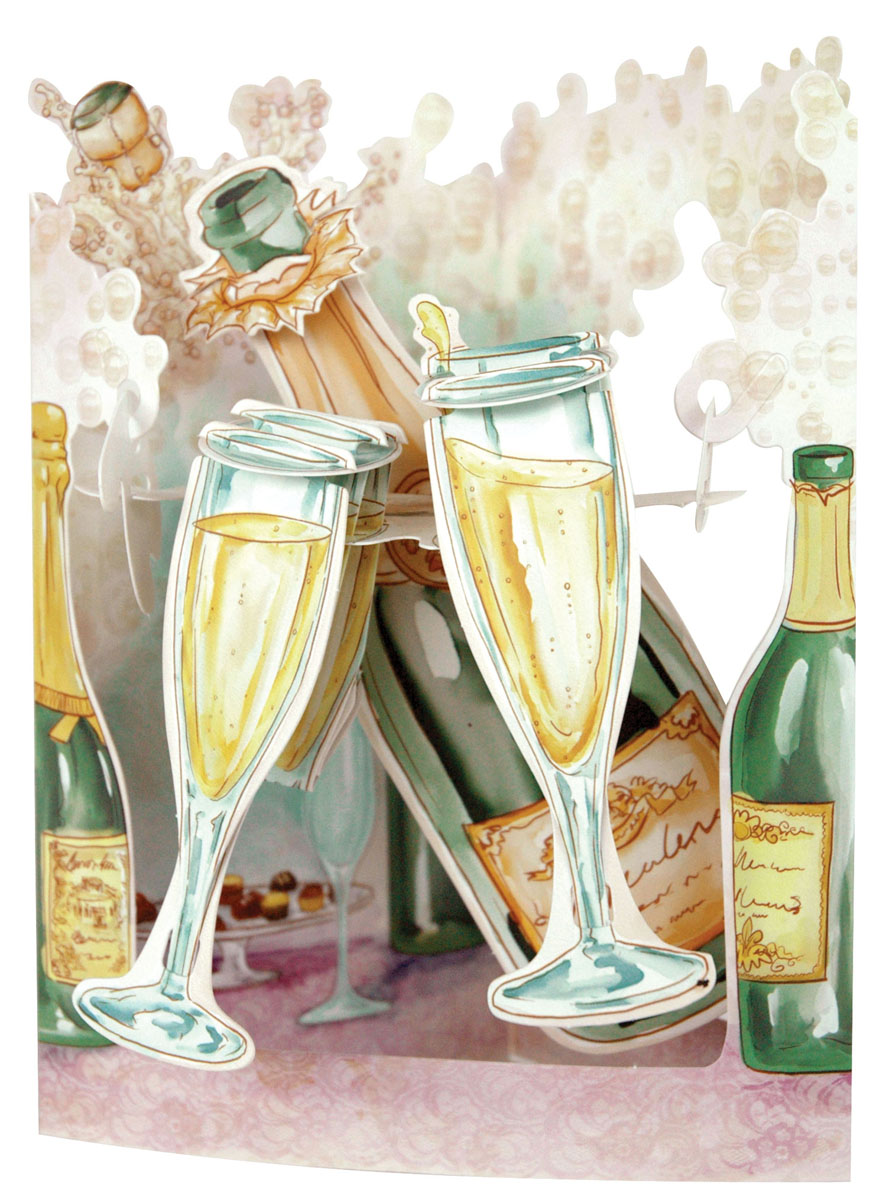фото Объемная открытка Santoro "Шампанское"