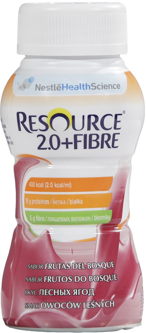 фото Resource 2.0+Fibre Продукт диетического профилактического питания, высококалорийная смесь с пищевыми волокнами со вкусом лесных ягод, 4 х 200 мл