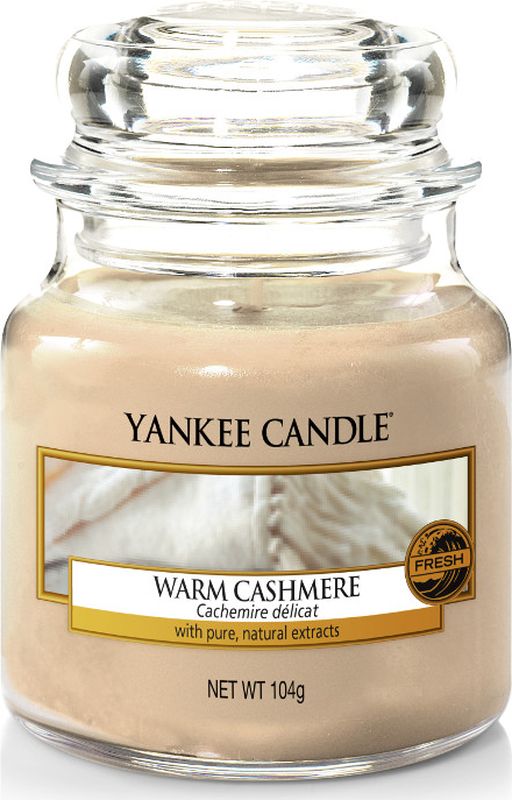 фото Свеча ароматизированная Yankee Candle "Теплый кашемир", маленькая, в стеклянной банке, 104 г