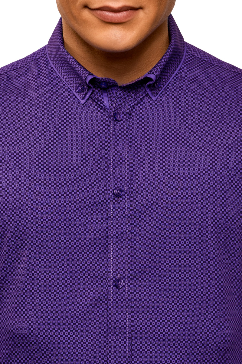 Мужская рубашка oodji фиолетовая
