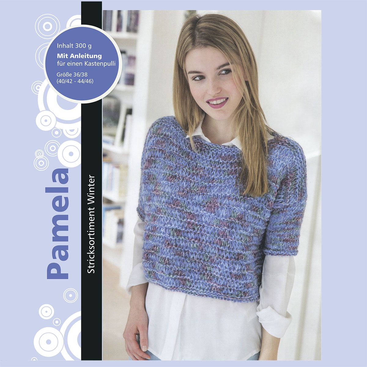 фото Набор для вязания пуловера Vendita "Pamela", цвет: меланж лавандовый, 60 м, 50 г, 6 шт