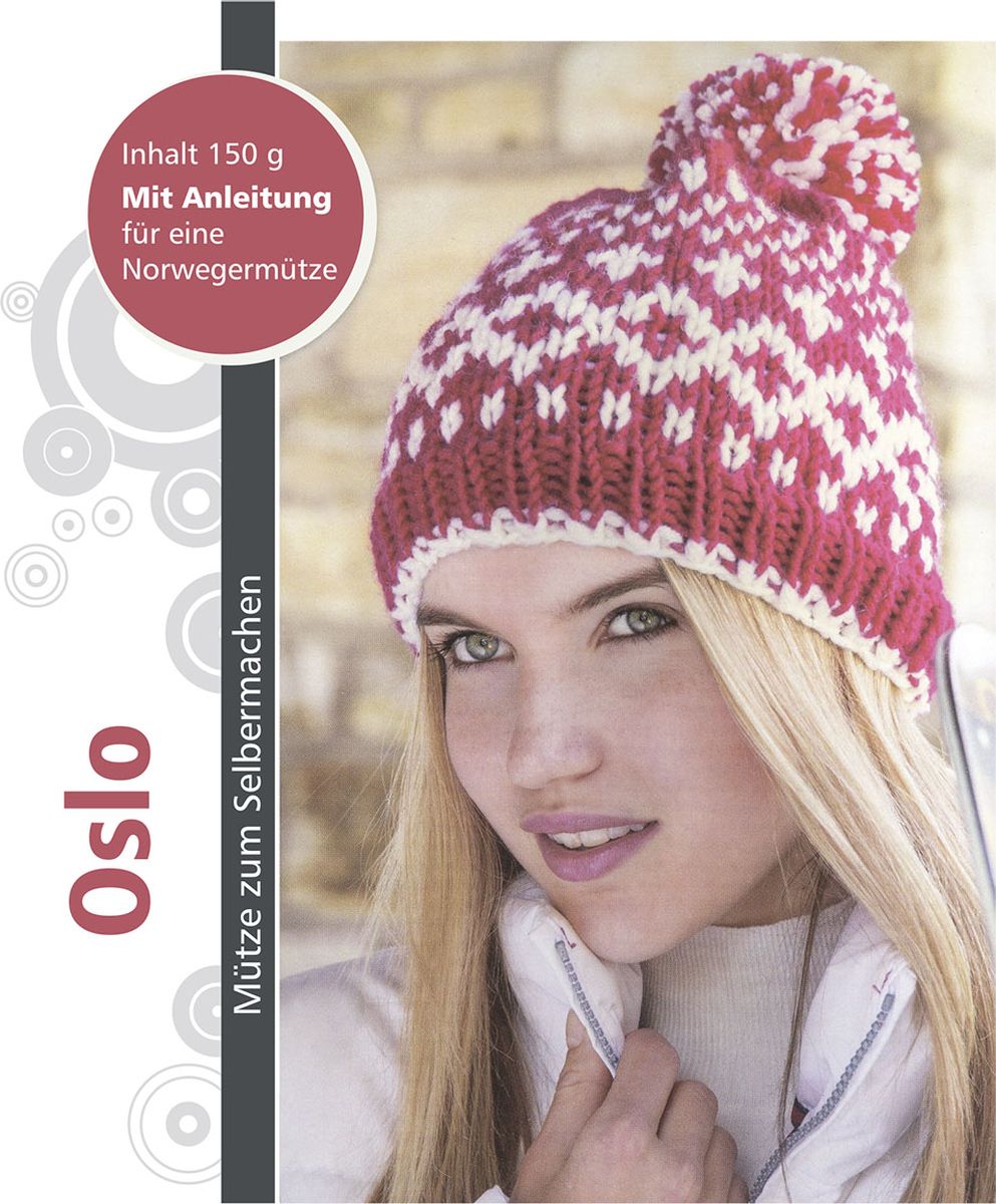 фото Набор для вязания шапки Vendita "Oslo", цвет: красный, белый, 50 м, 50 г, 3 шт