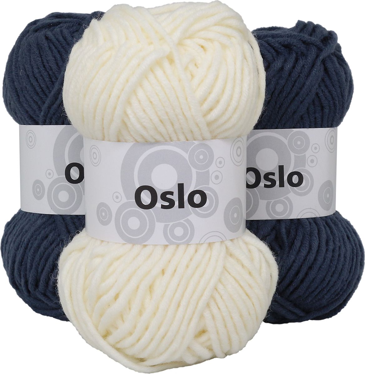 фото Набор для вязания шапки Vendita "Oslo", цвет: синий, белый, 50 м, 50 г, 3 шт