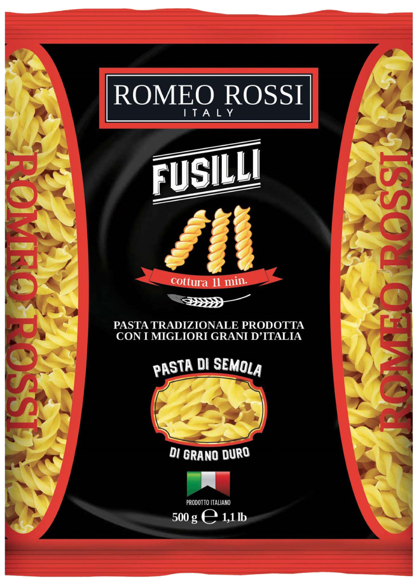 Romeo Rossi паста сицилийская из муки твердых сортов фузилли, 500 г