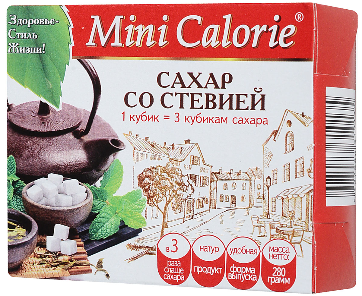 фото Mini calorie сахар со стевией в кубиках, 280 г