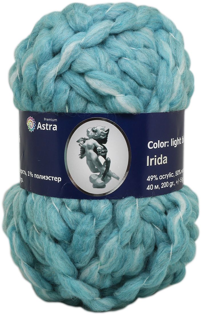 Пряжа для вязания Астра "Ирида", цвет: голубой (04), 200 г, 40 м, 2 шт