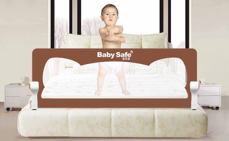 фото Baby Safe Барьер защитный для кроватки Ушки цвет коричневый 150 х 42 см