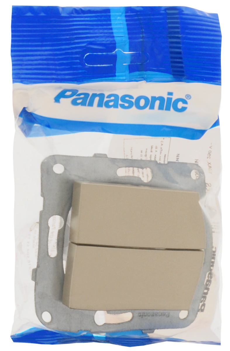 Выключатель Panasonic бронзовый, клавиш 2 шт, монтаж Открытый -  .