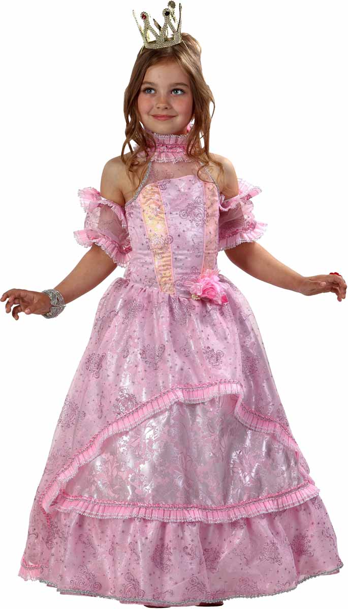 фото Батик Карнавальный костюм для девочки Принцесса Золушка цвет розовый белый размер 28