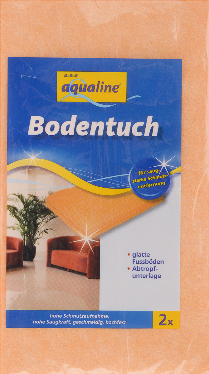 фото Тряпка для мытья пола "Aqualine", впитывающая, 50 х 60 см, 2 шт Aqualine / аквалайн