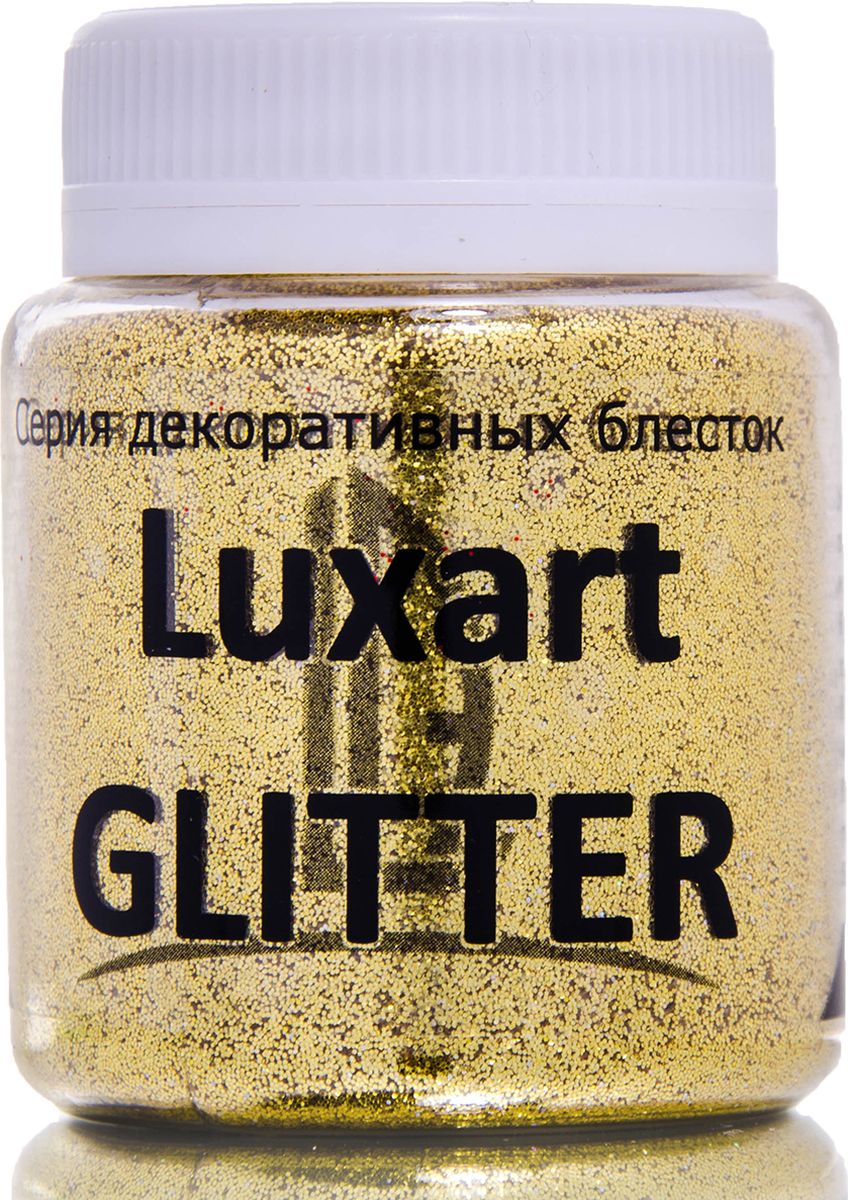 фото Luxart Блестки декоративные LuxGlitter цвет золото 80 мл