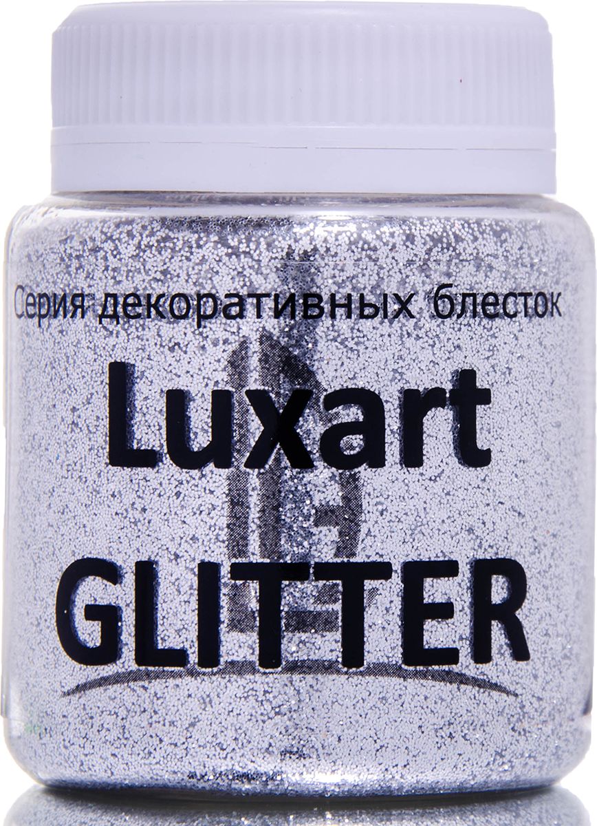 фото Luxart Блестки декоративные LuxGlitter цвет серебро 80 мл